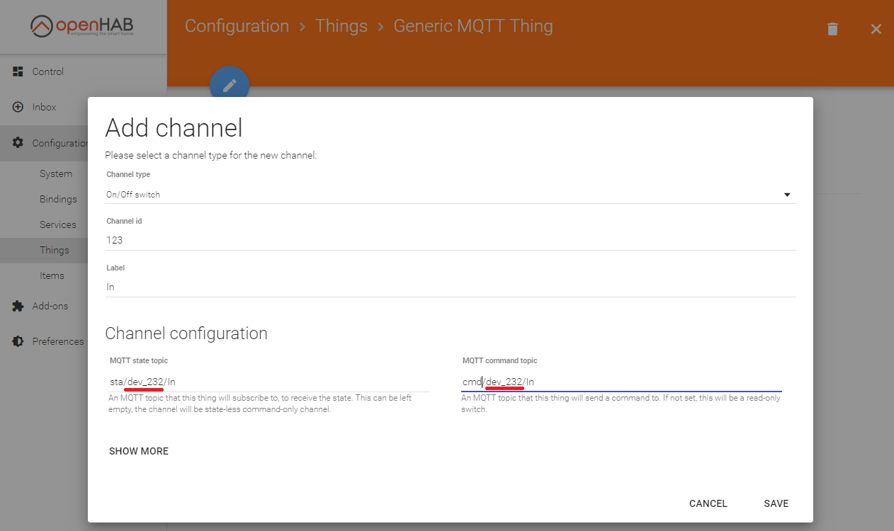 Настройка MQTT брокера в openHab2